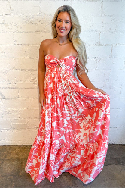 Fiery Floral Maxi Dress
