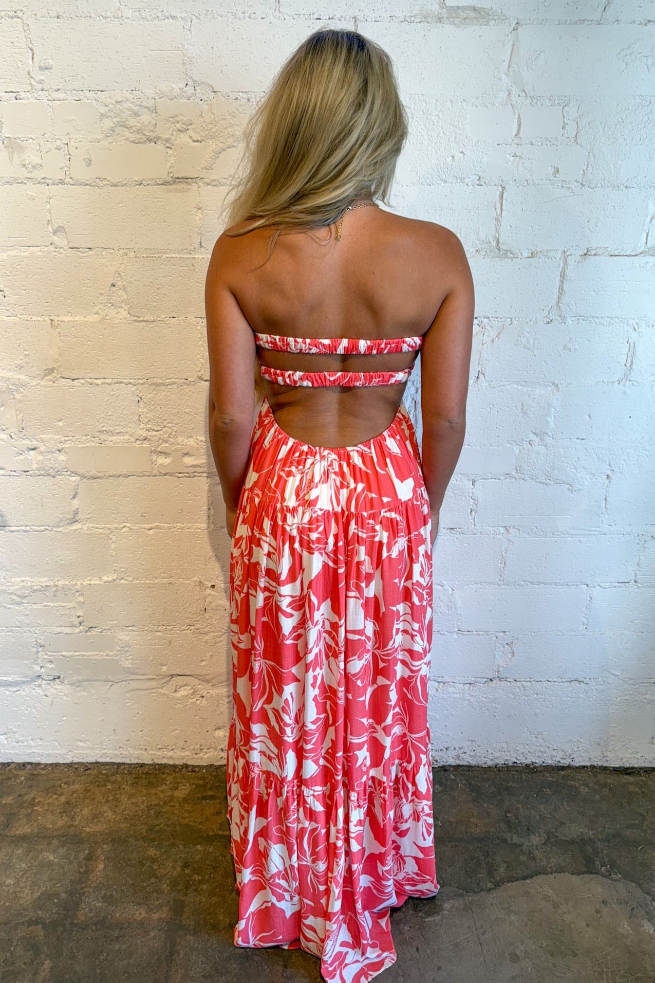 Fiery Floral Maxi Dress