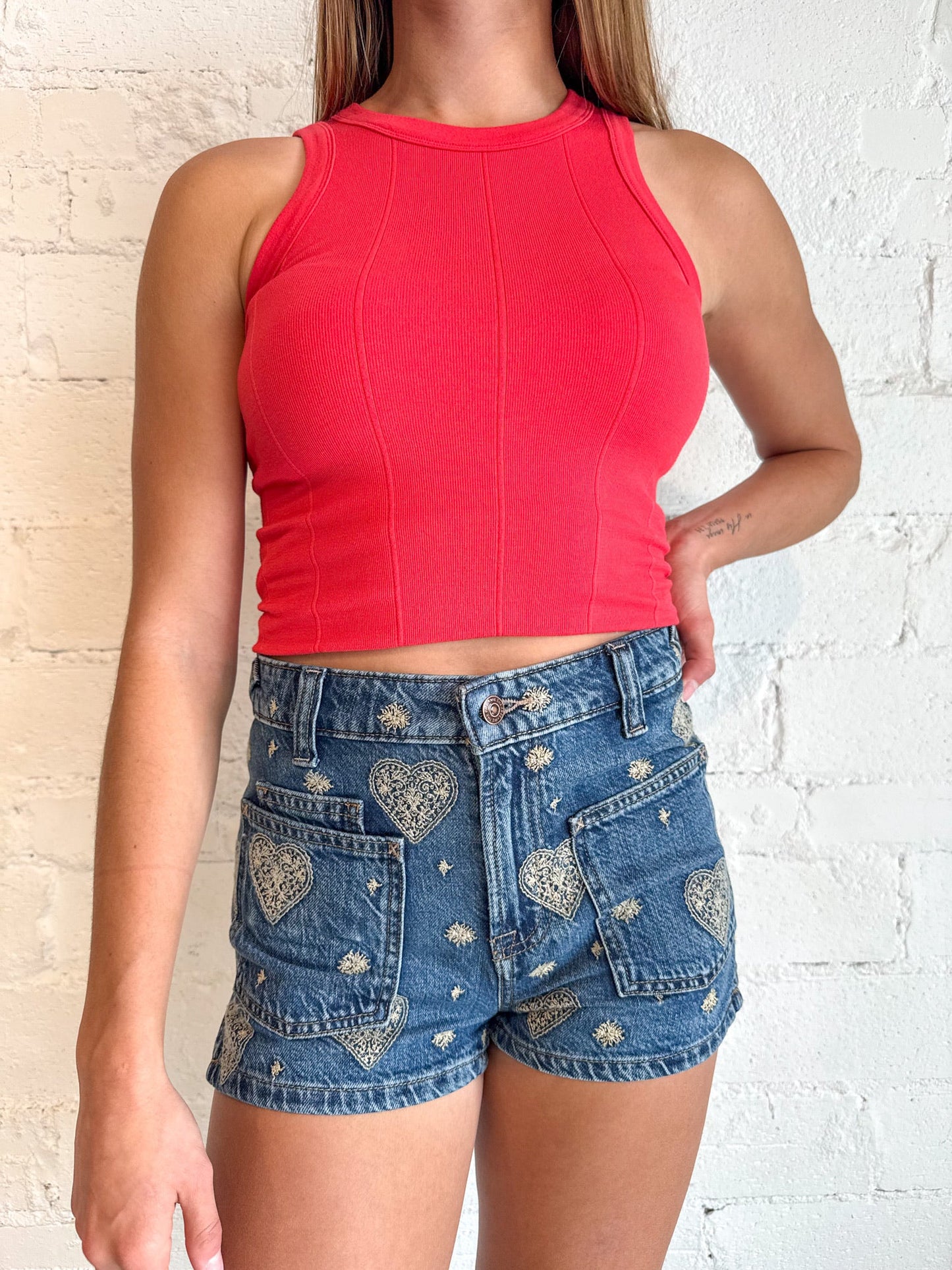 Free People Bettie Embroidered Short