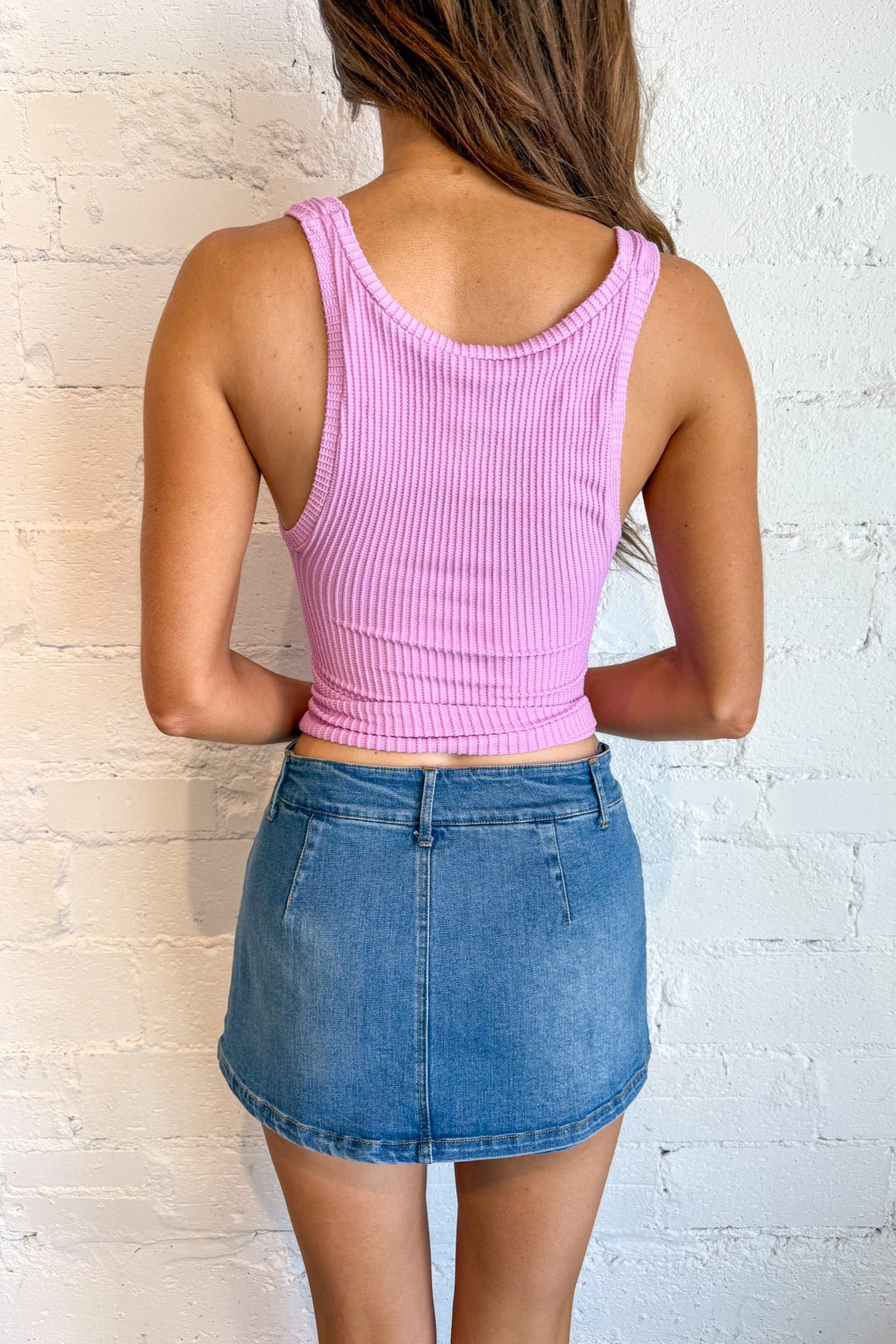 Mid Wash Demi Denim Skort