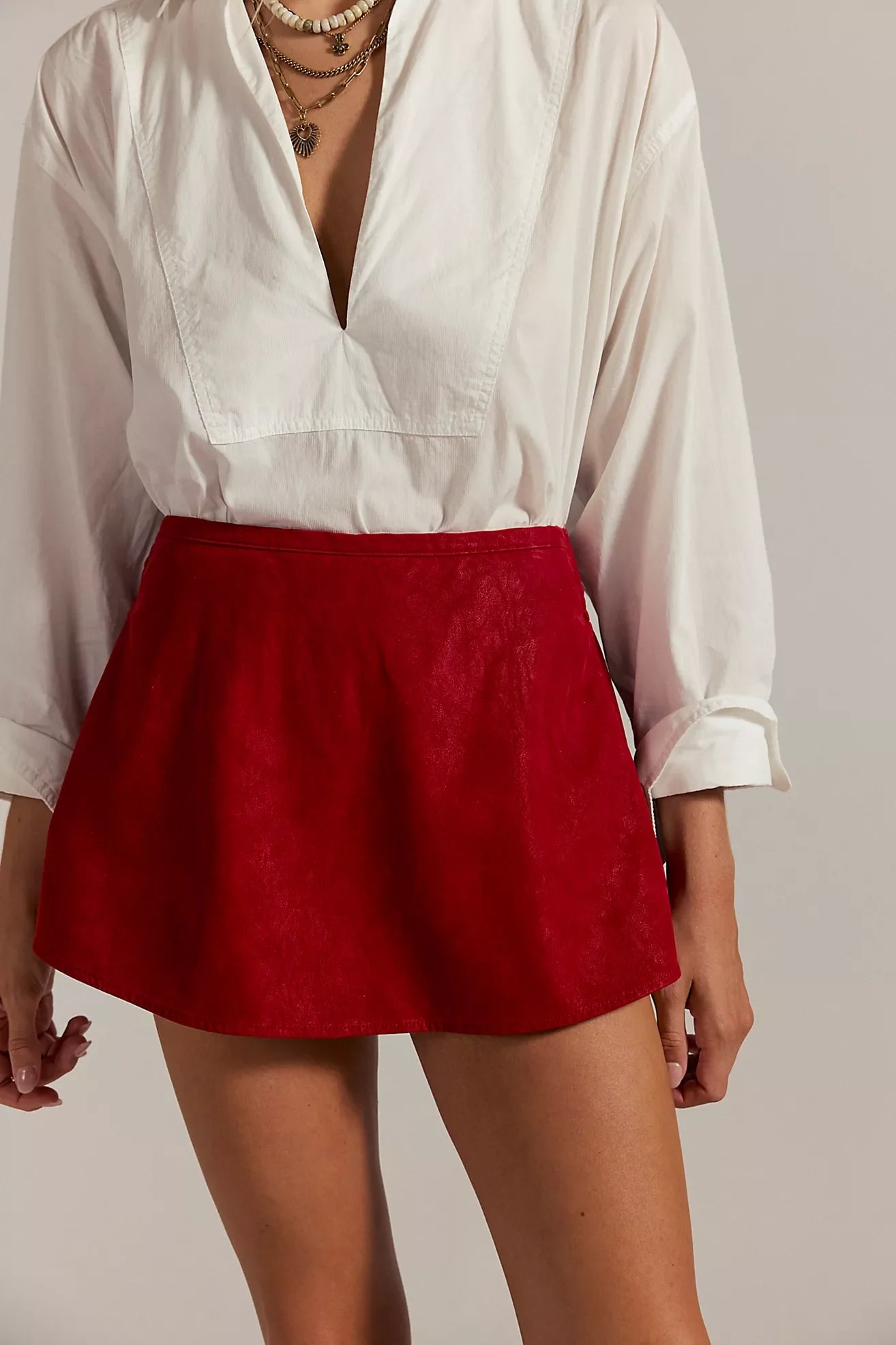 Free People Paradise Found Suede Skort