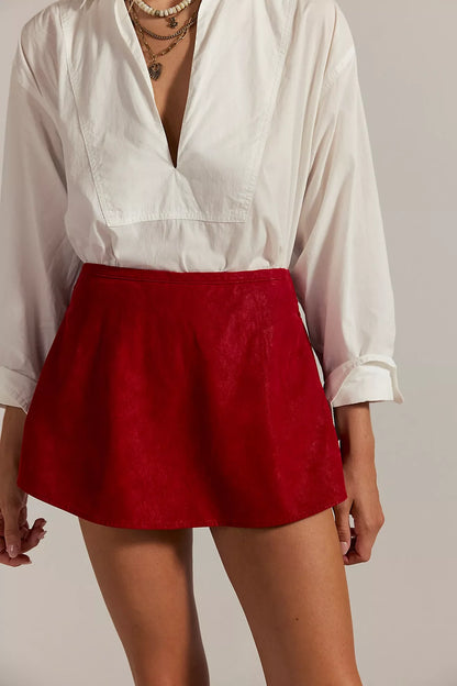 Free People Paradise Found Suede Skort