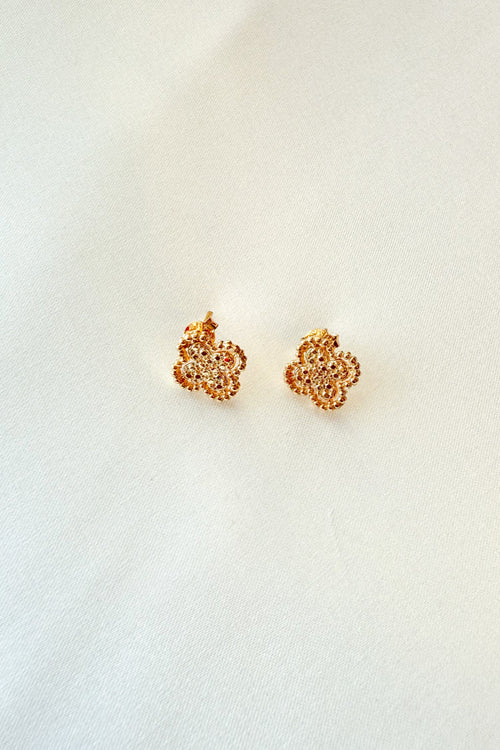 Gold Clover Stud Earring