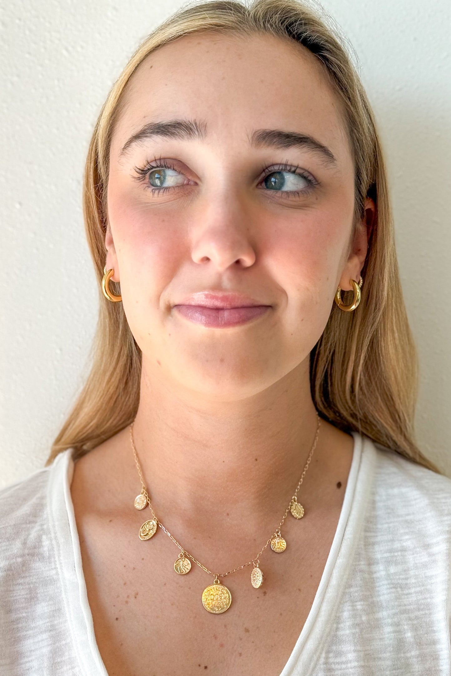 Gold Coin Charm Necklace