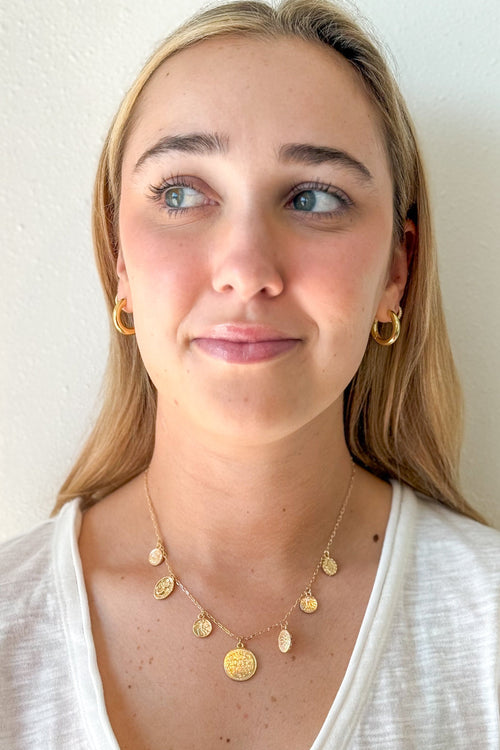 Gold Coin Charm Necklace