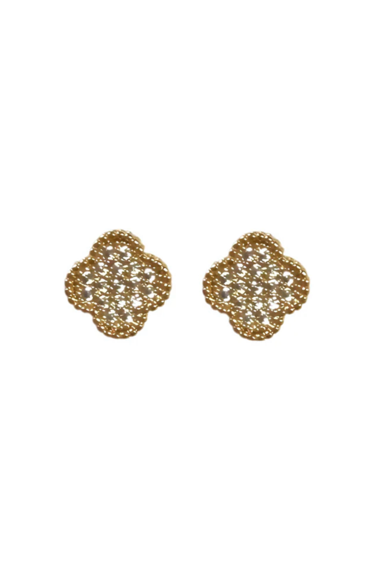 Gracie Pave Clover Stud