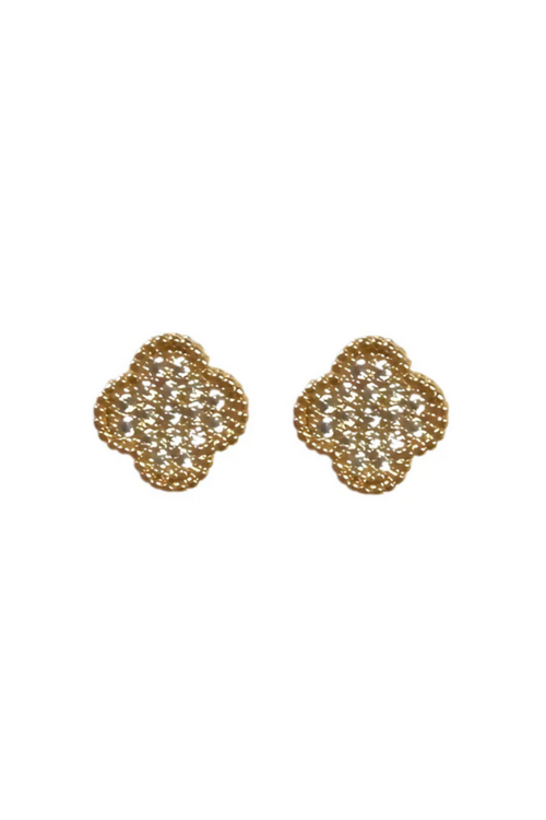 Gracie Pave Clover Stud