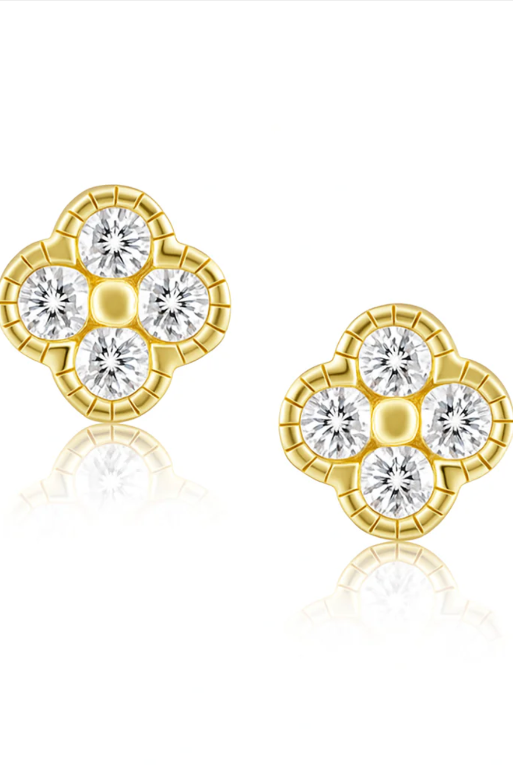 Gracie CZ Clover Studs Turquoise