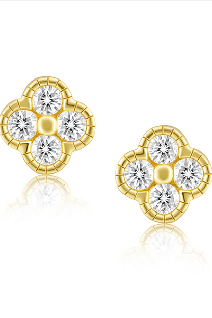 Gracie CZ Clover Studs Turquoise