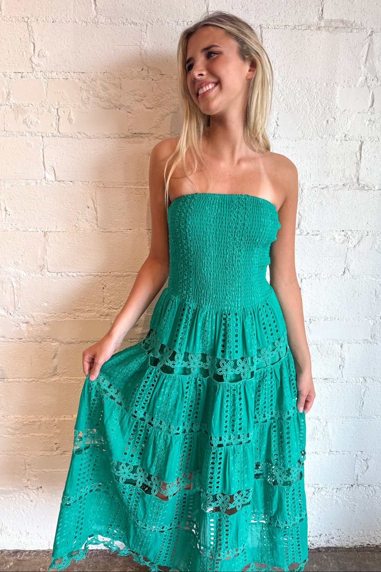 Evelyn Eyelet Maxi Dress