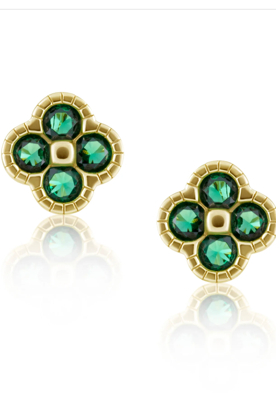 Gracie CZ Clover Studs Turquoise
