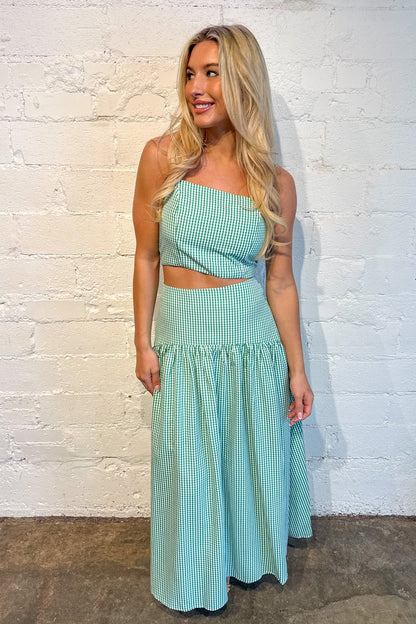 Gracie Gingham Maxi Skirt