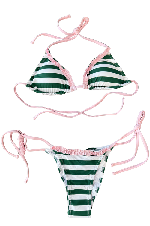 Green Stripe Bikini Bottoms