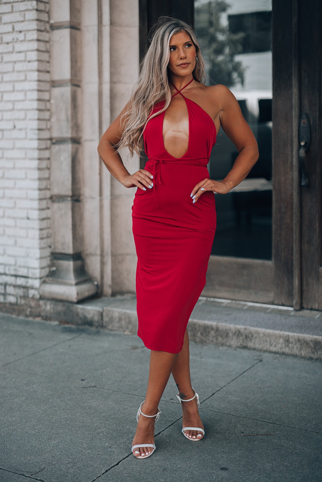 Indeyah Midi Dress (Wine)
