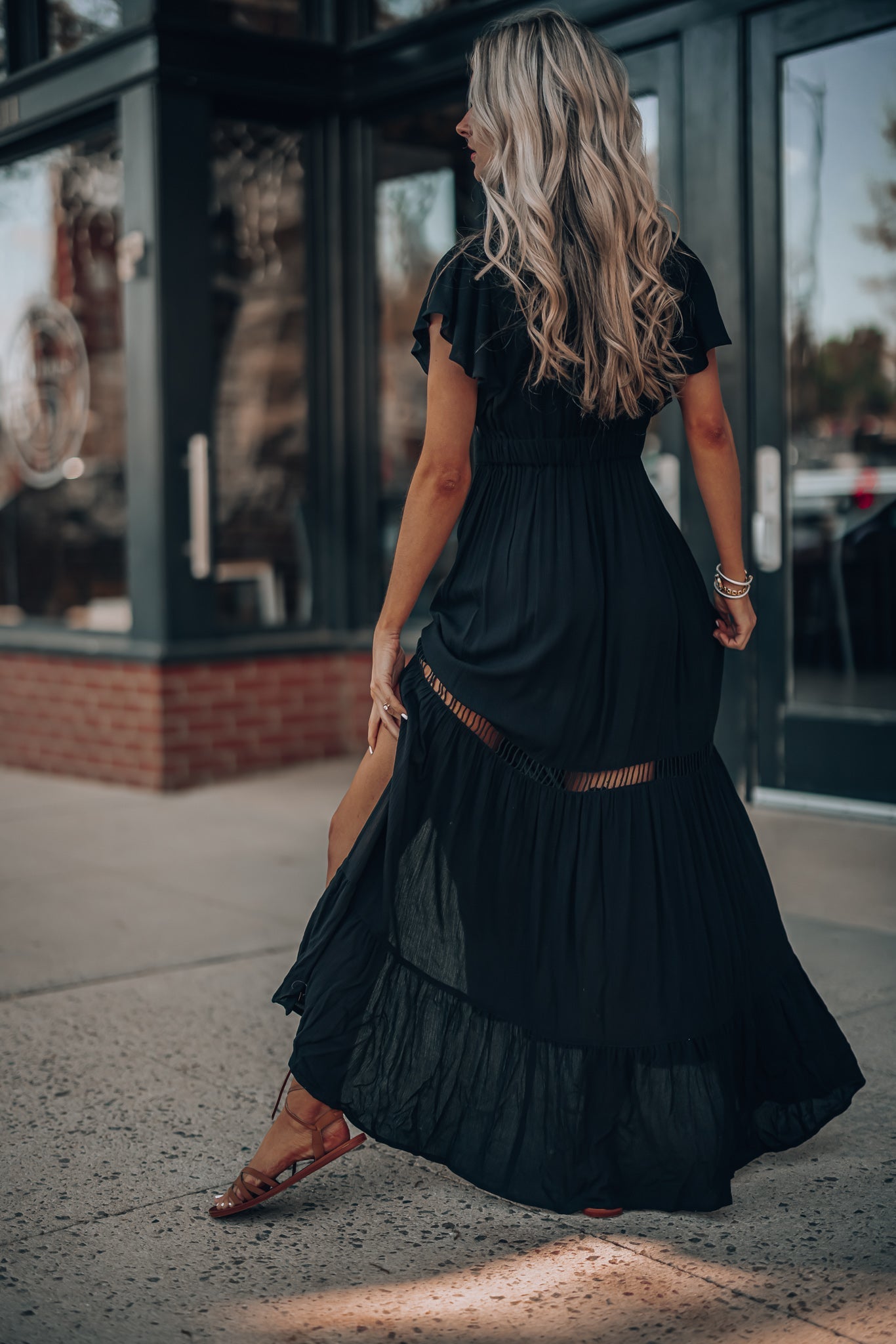 Skylar Embroidered Maxi Dress (Black) FINAL SALE