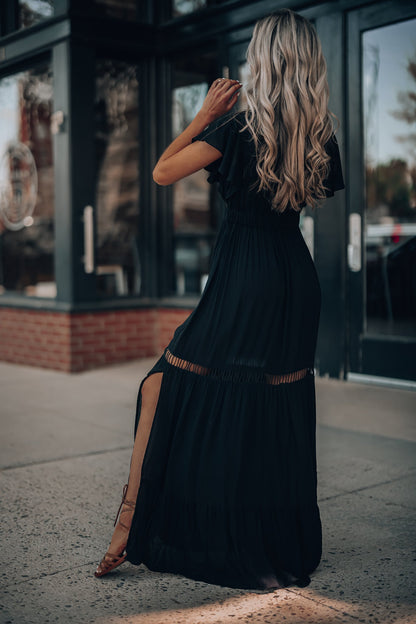 Skylar Embroidered Maxi Dress (Black) FINAL SALE