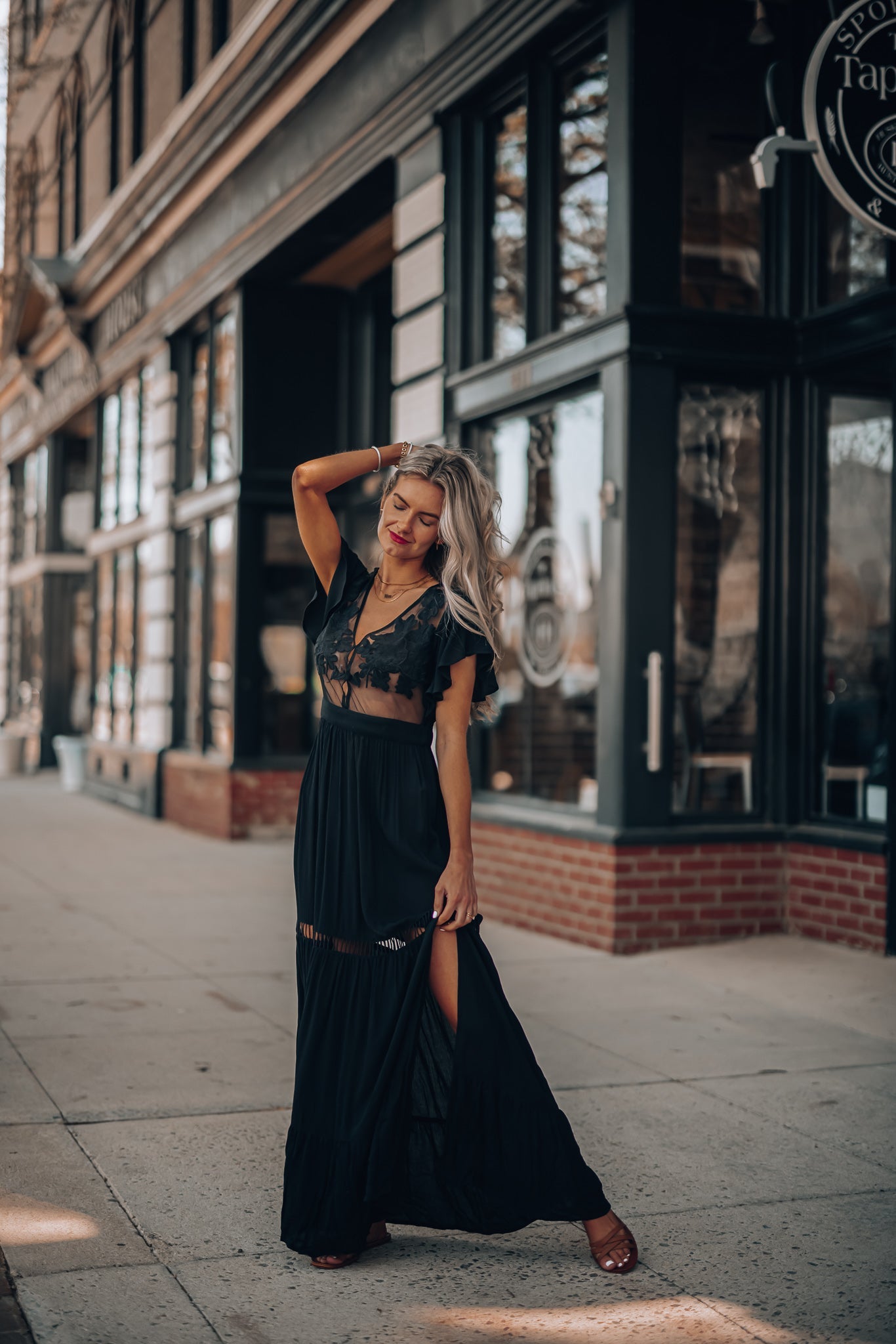Skylar Embroidered Maxi Dress (Black) FINAL SALE