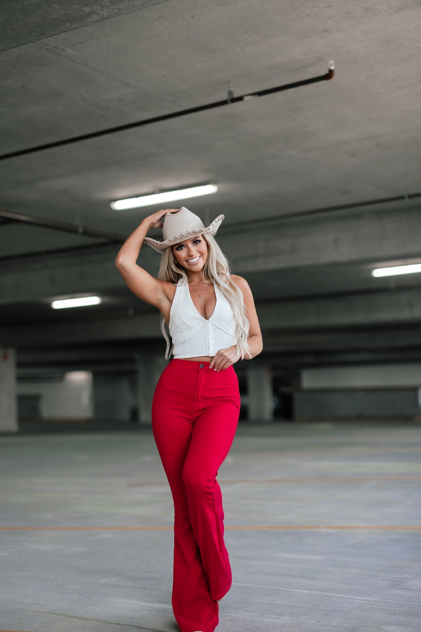 Knox Flare Jeans (Red)