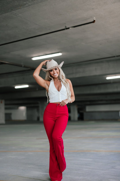 Knox Flare Jeans (Red)