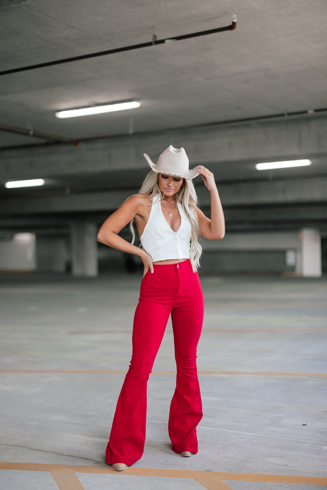 Knox Flare Jeans (Red)
