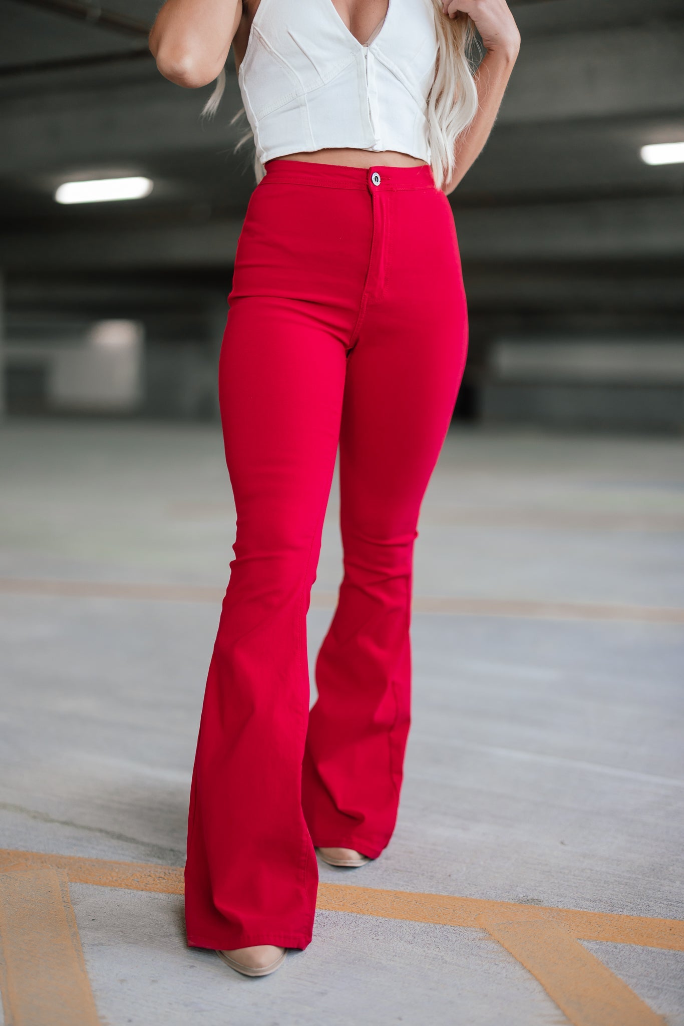 Knox Flare Jeans (Red)