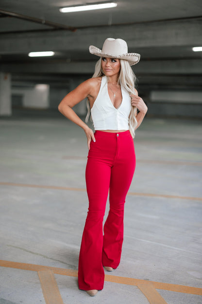 Knox Flare Jeans (Red)