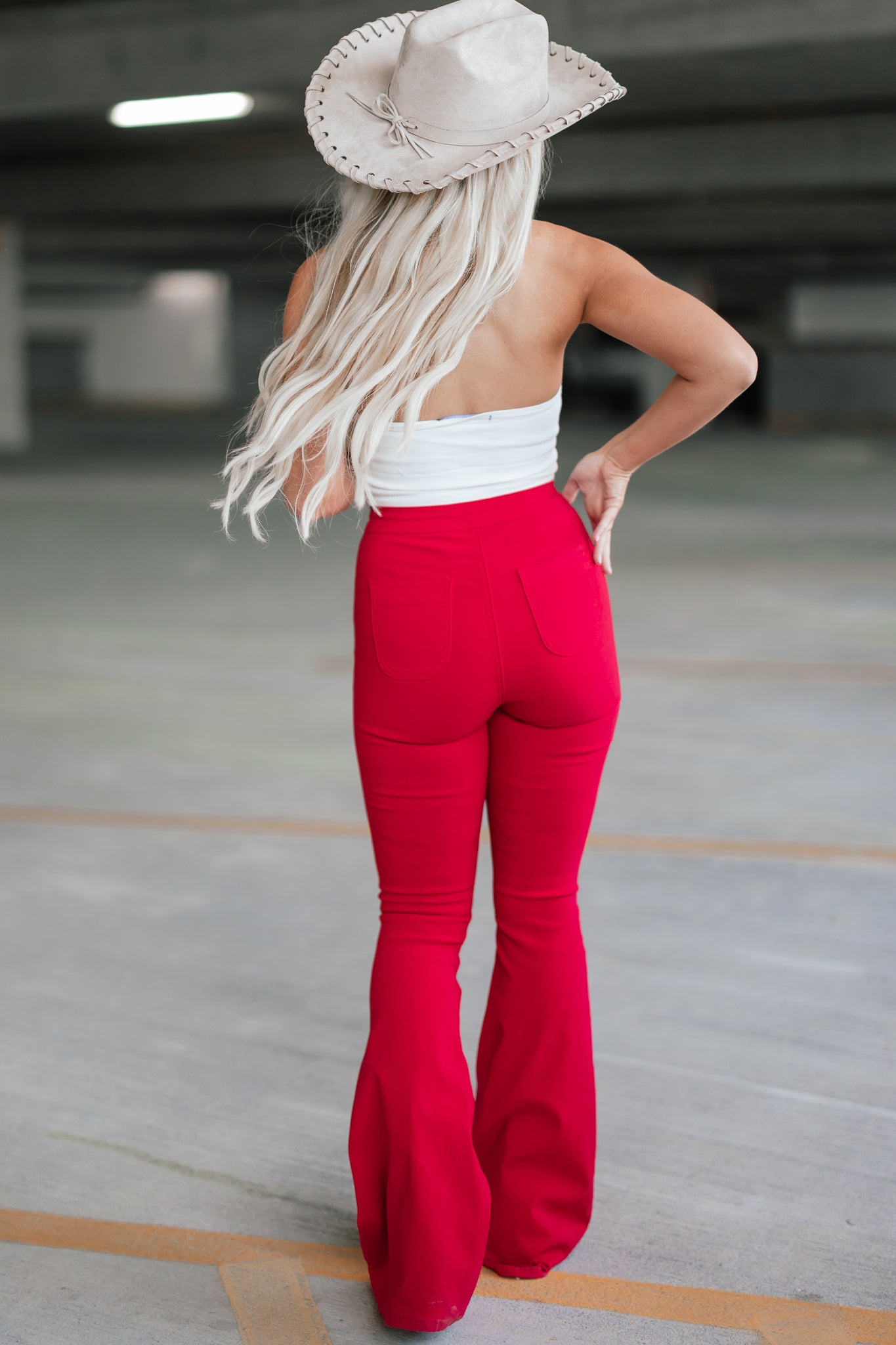 Knox Flare Jeans (Red)