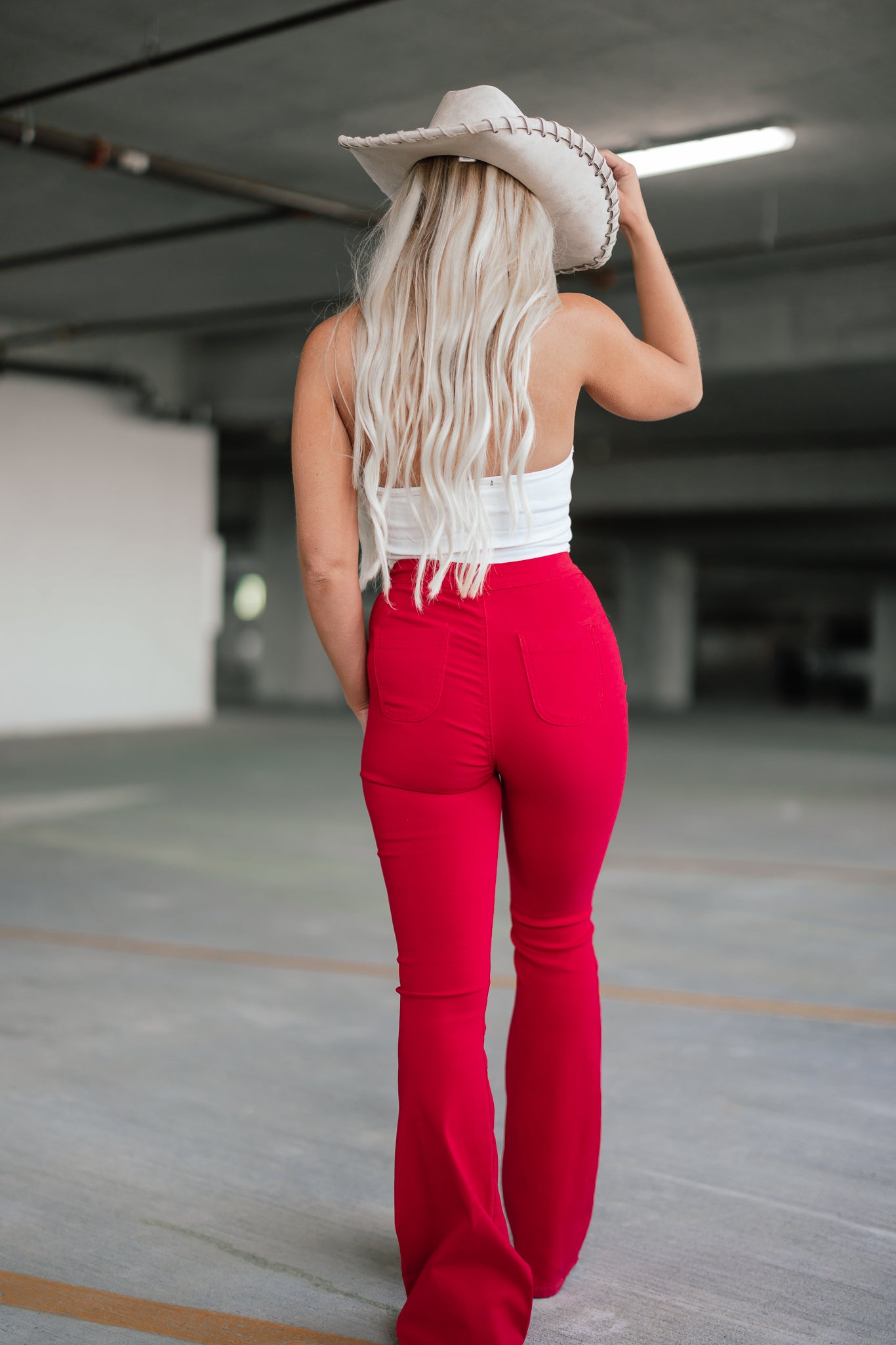 Knox Flare Jeans (Red)