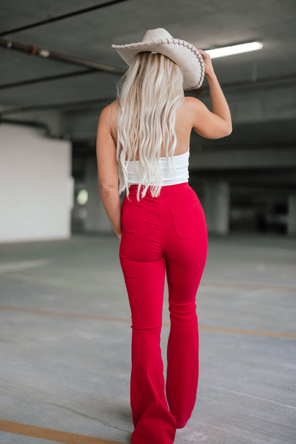 Knox Flare Jeans (Red)