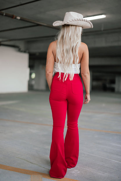 Knox Flare Jeans (Red)
