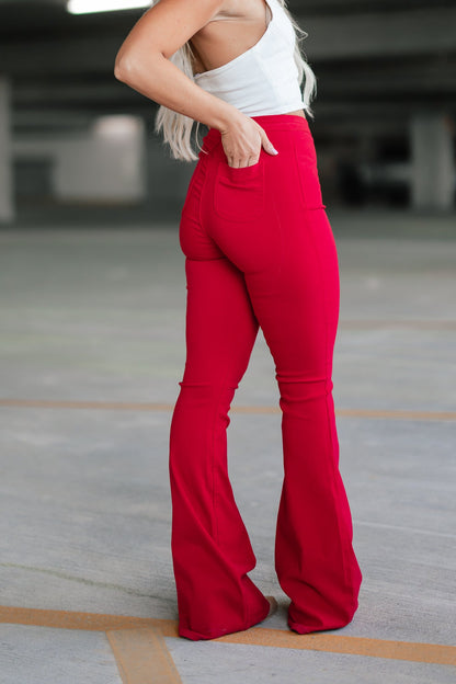 Knox Flare Jeans (Red)