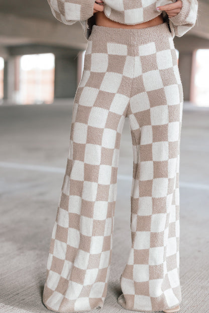 Checkerboard Knit Sweater Set