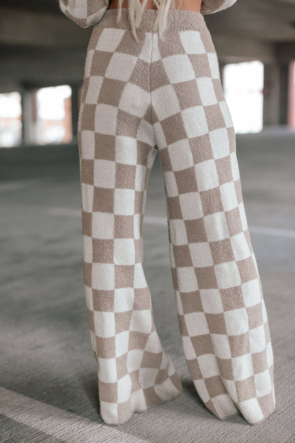 Checkerboard Knit Sweater Set