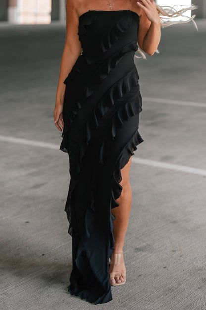 For The Frills Maxi Dress (Black)