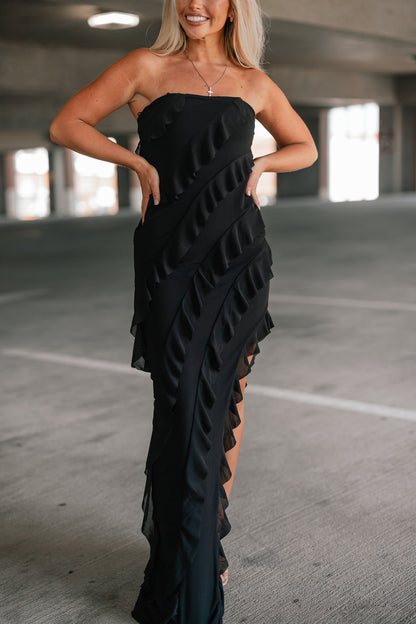 For The Frills Maxi Dress (Black)