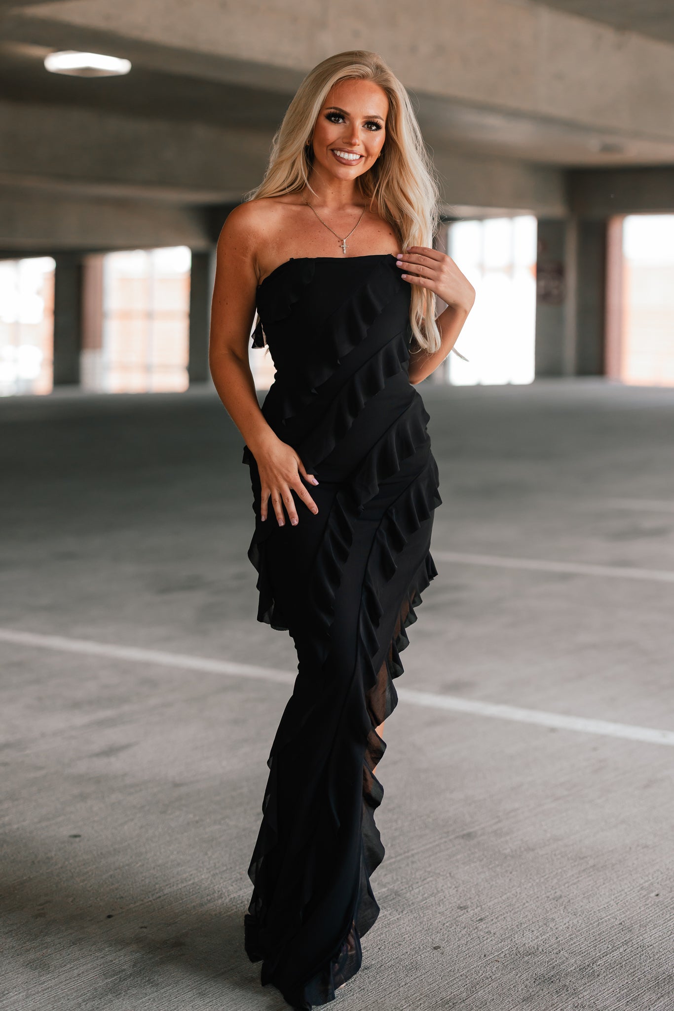 For The Frills Maxi Dress (Black)