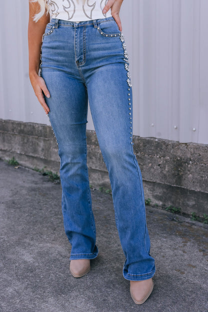 Heart Of The Plains Rhinestone Bootcut Jeans