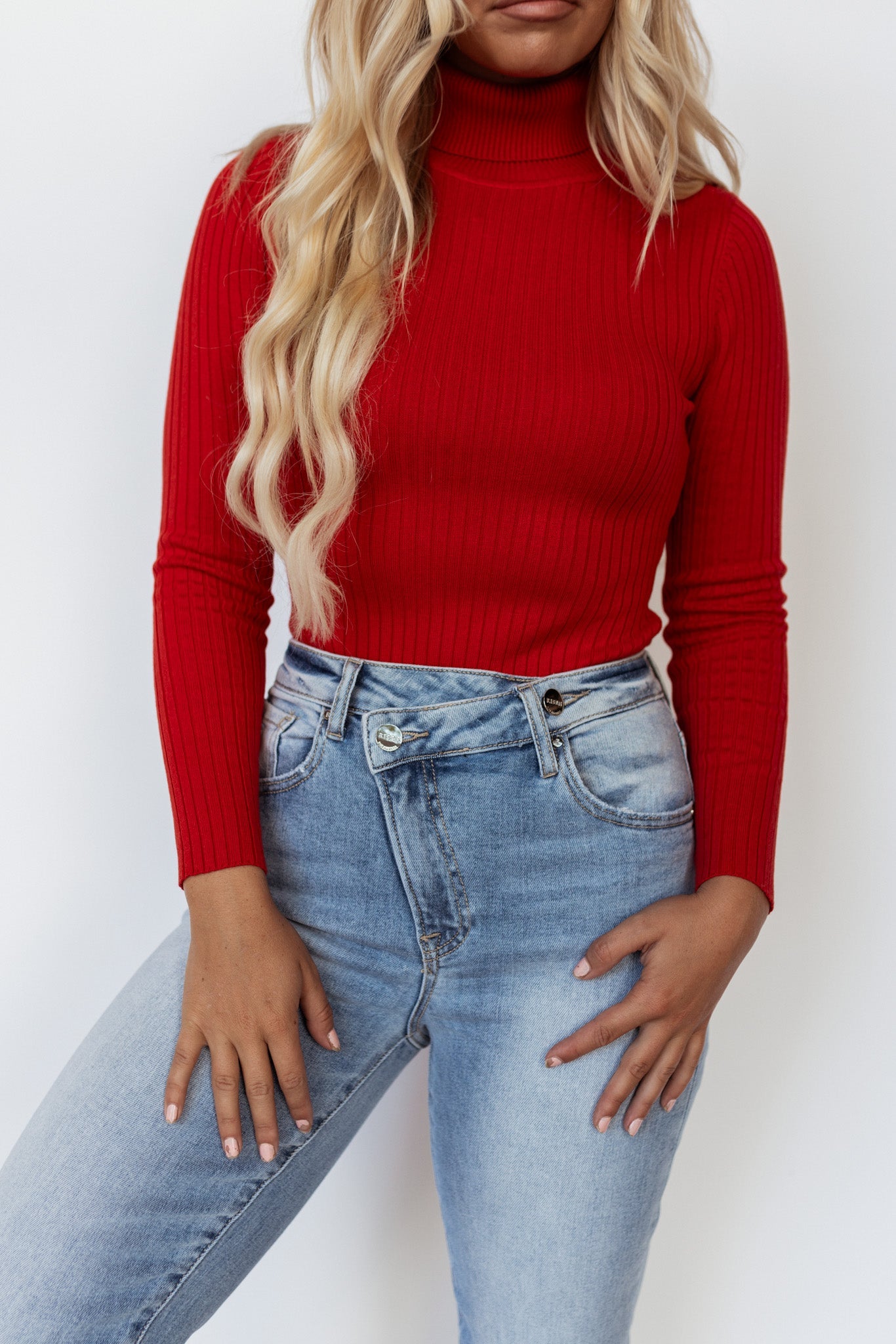 Love You More Turtleneck Bodysuit (Red)