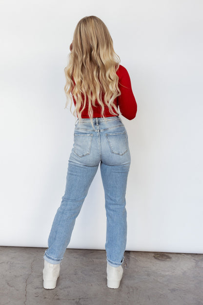 Love You More Turtleneck Bodysuit (Red)