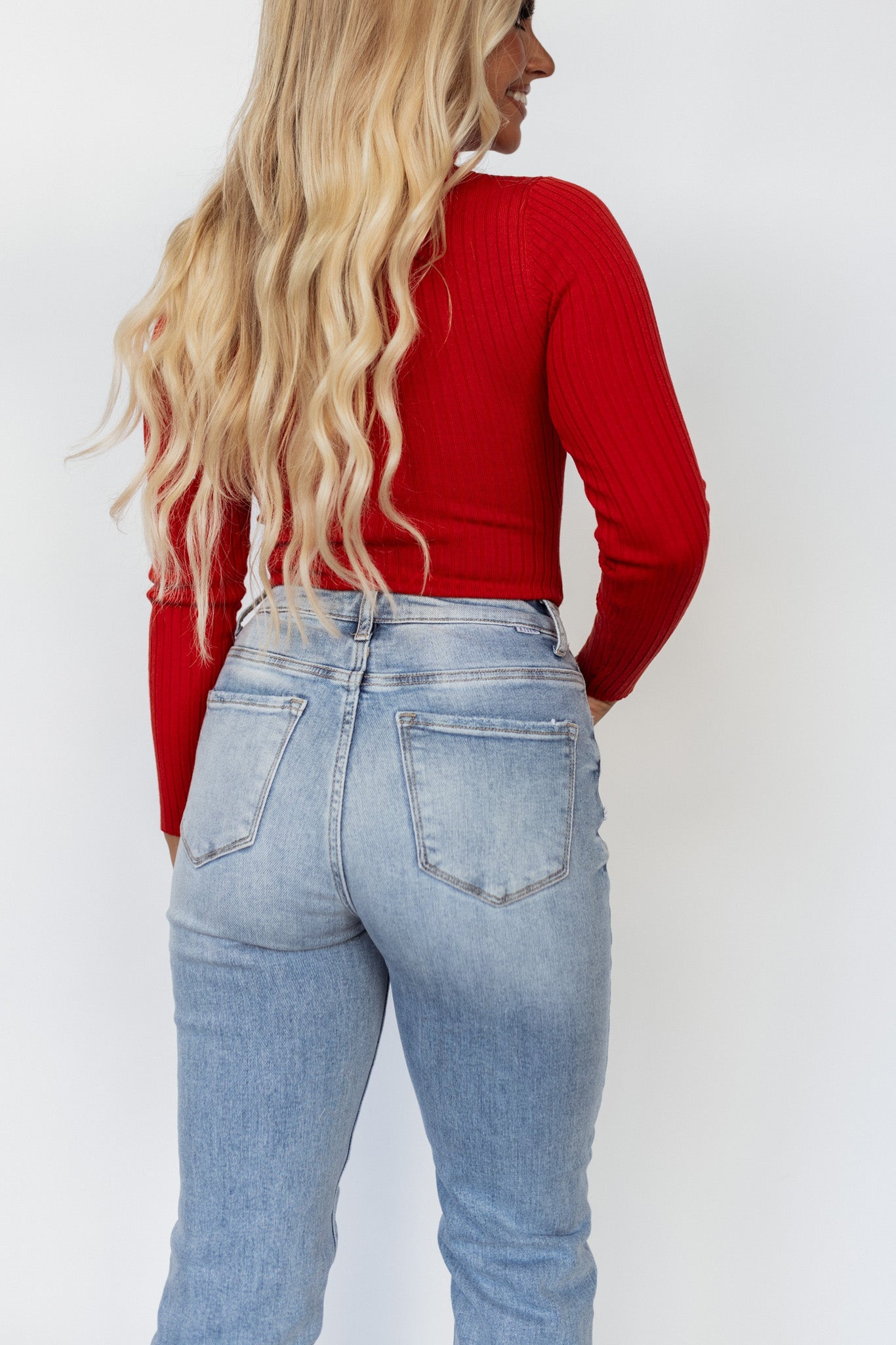 Love You More Turtleneck Bodysuit (Red)