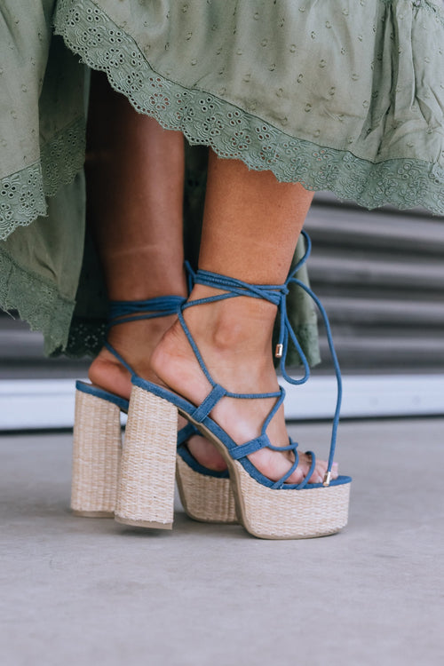 Jasmine Platform Heels (Denim)