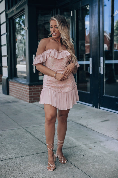 Hope Mini Dress (Blush) FINAL SALE