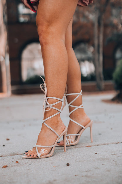 In The Nude Rhinestone Heels FINAL SALE