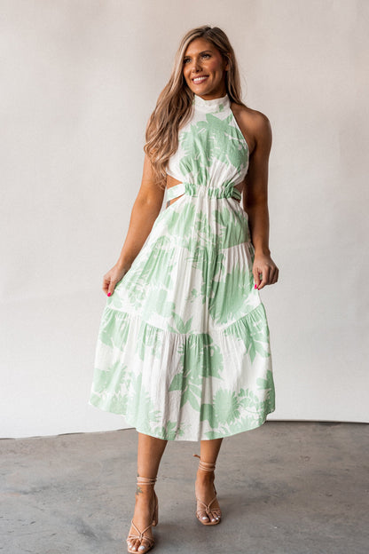 Sunsational Cutout Midi Dress (Mint) FINAL SALE