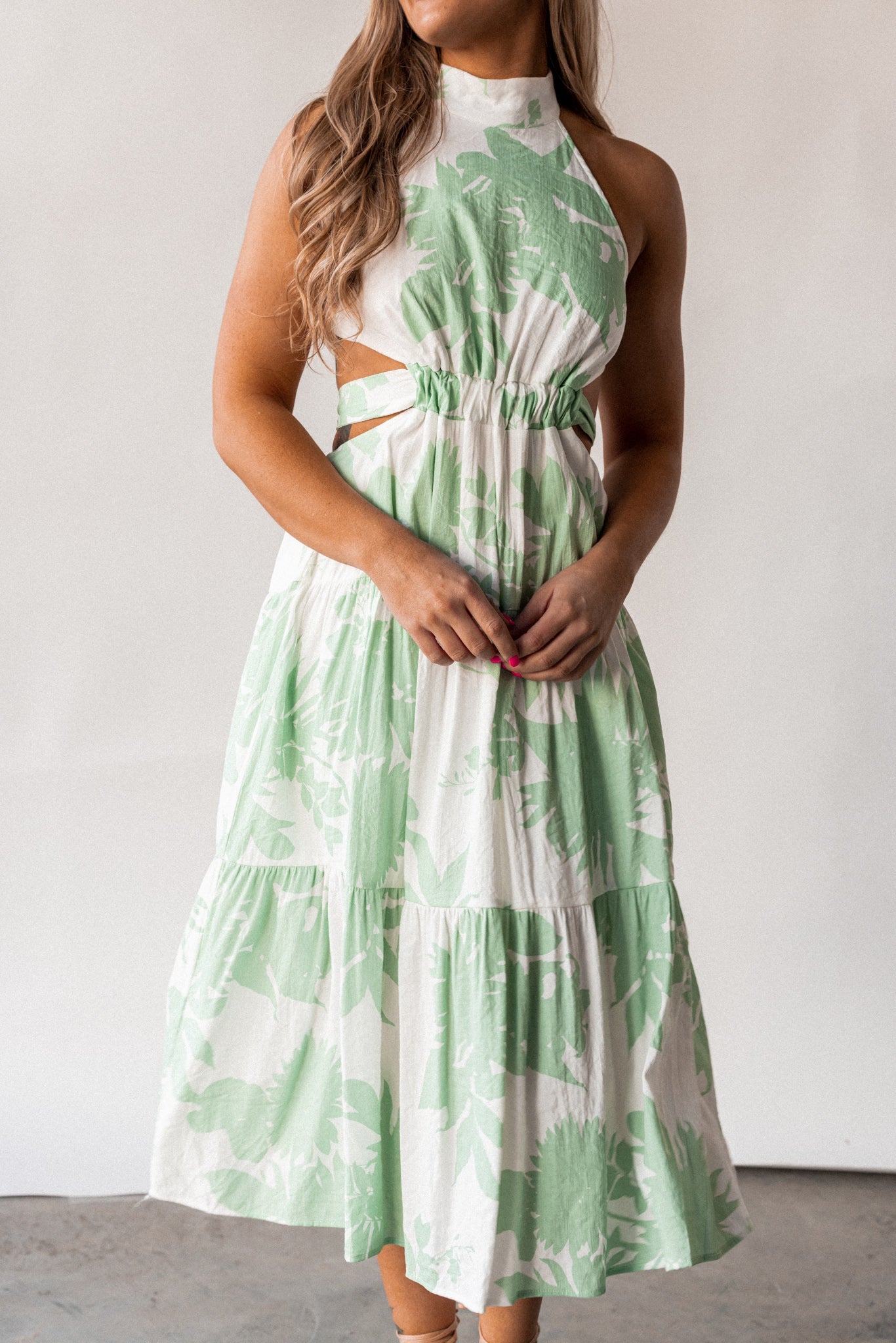Sunsational Cutout Midi Dress (Mint) FINAL SALE