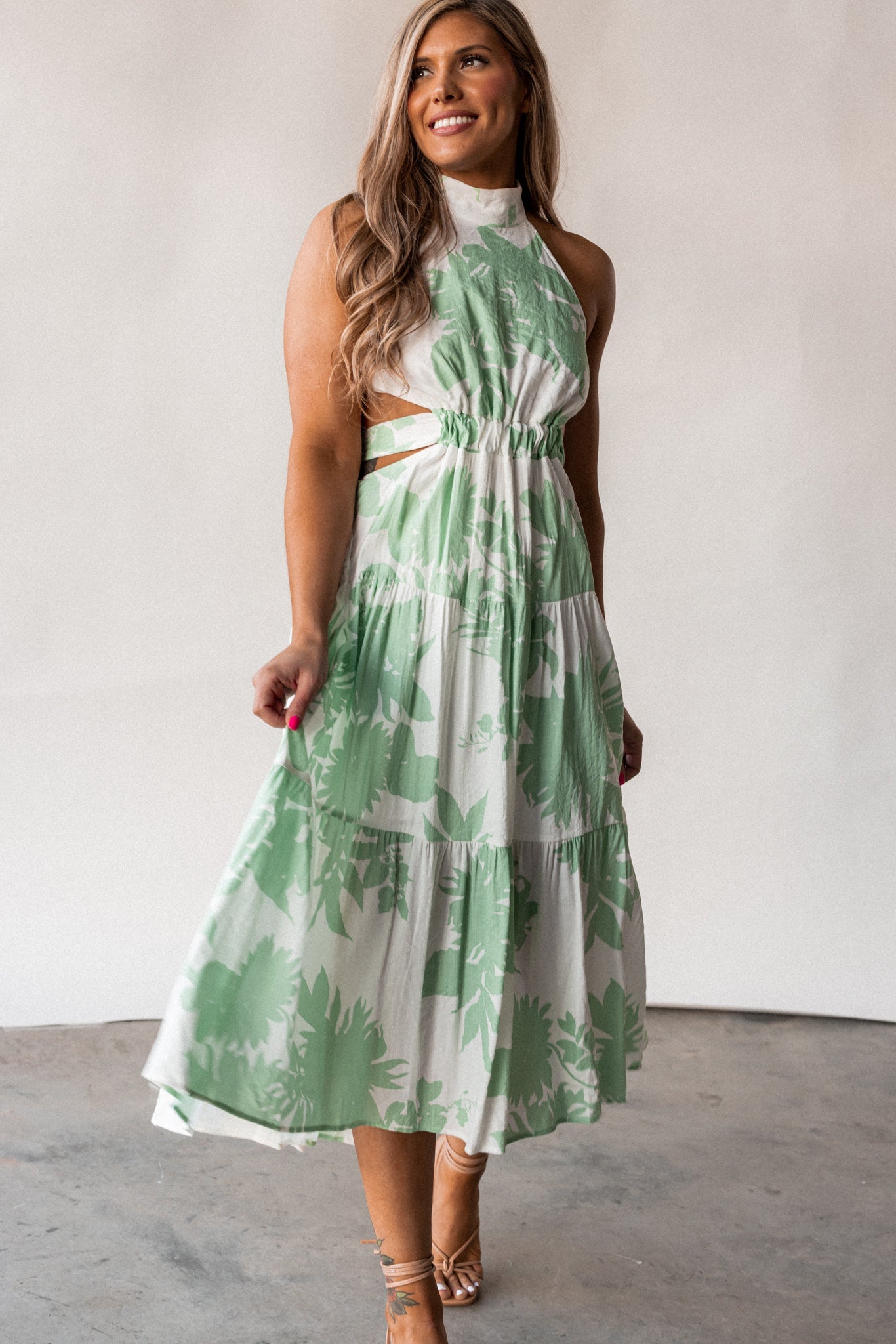 Sunsational Cutout Midi Dress (Mint) FINAL SALE