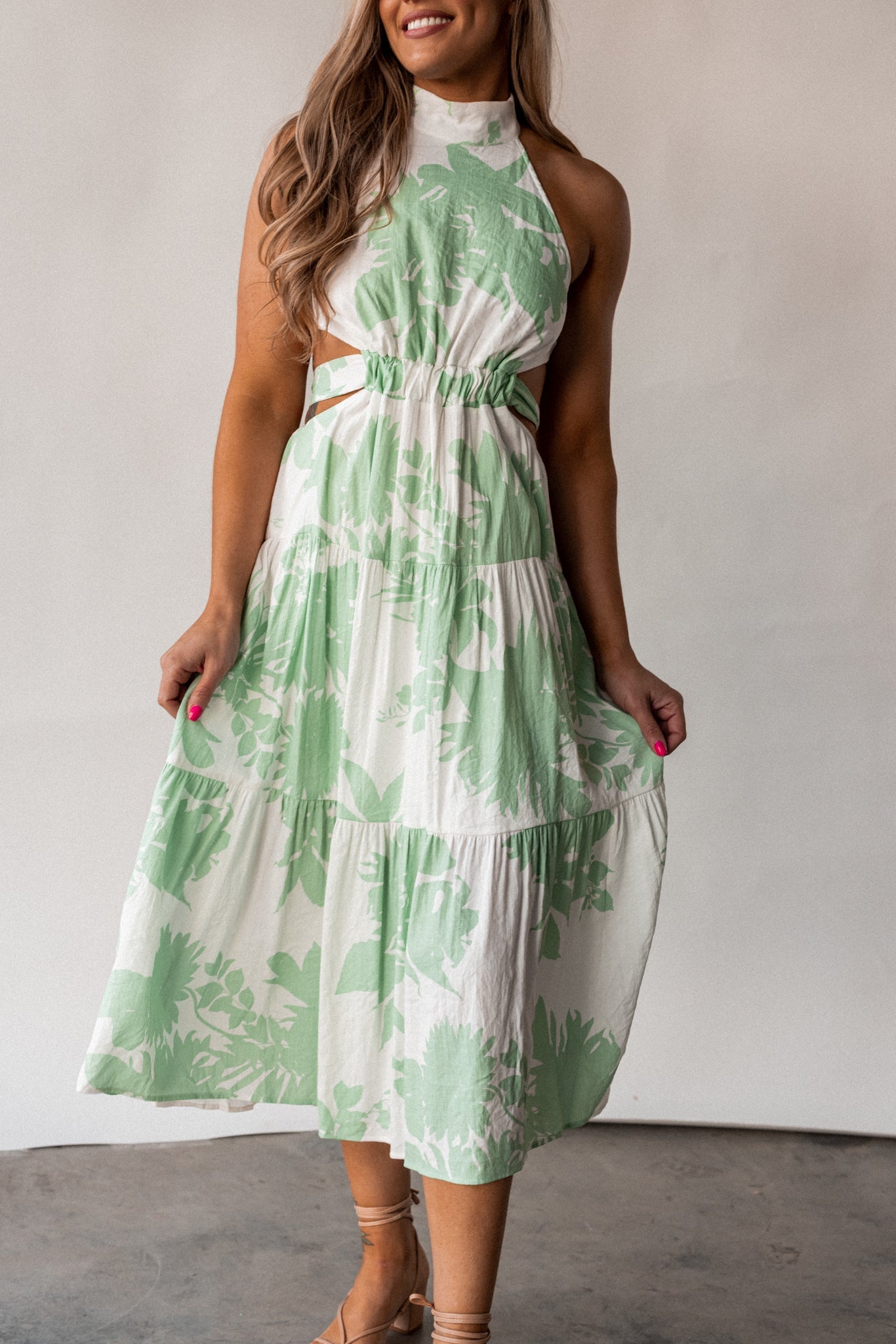 Sunsational Cutout Midi Dress (Mint) FINAL SALE