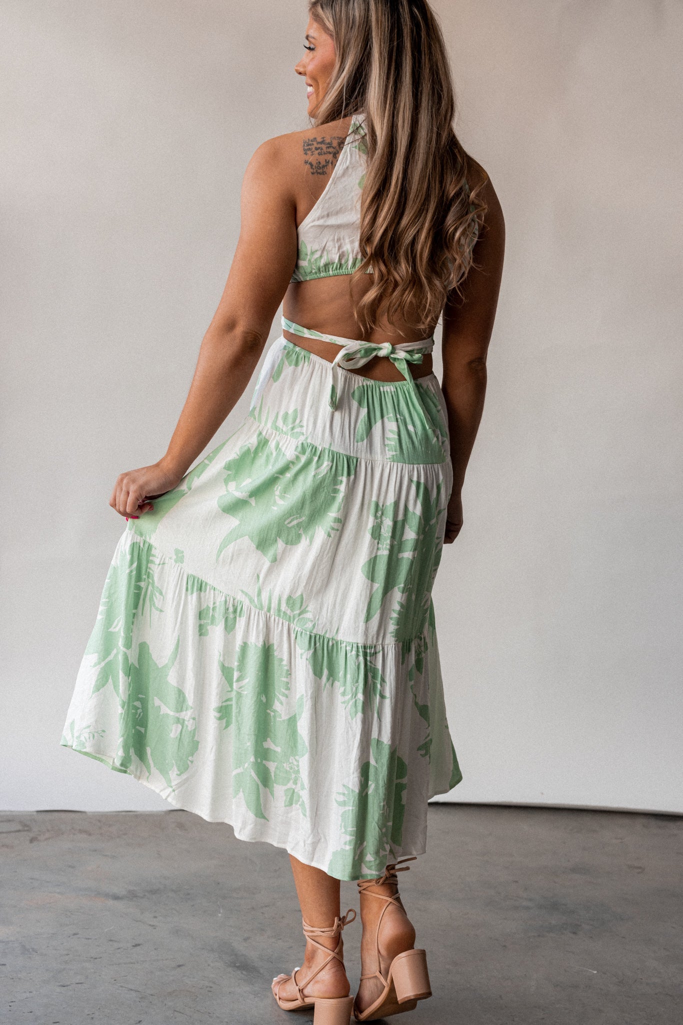 Sunsational Cutout Midi Dress (Mint) FINAL SALE