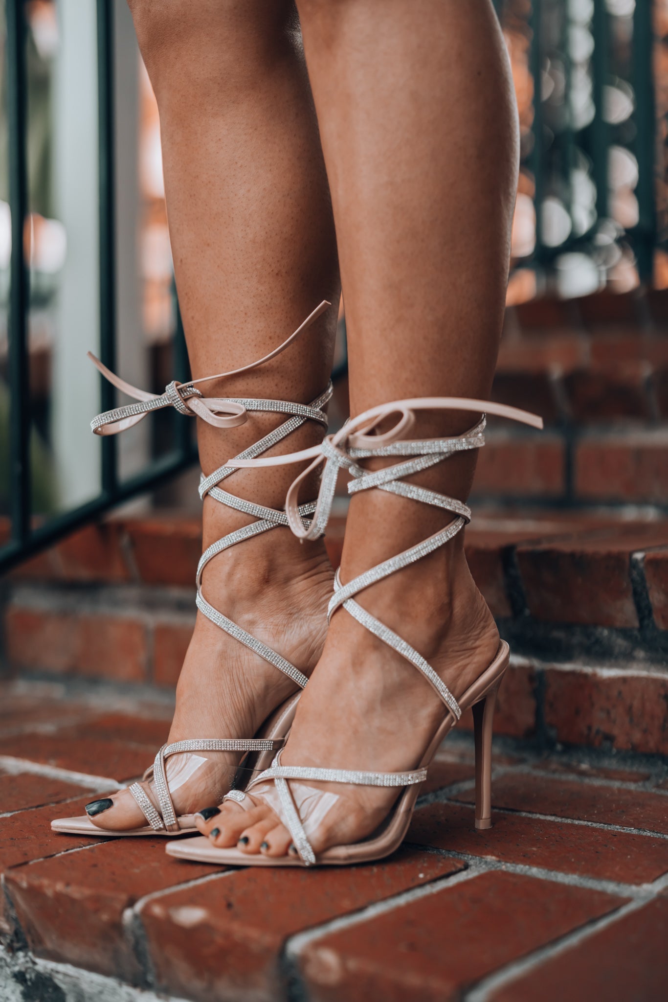 In The Nude Rhinestone Heels FINAL SALE