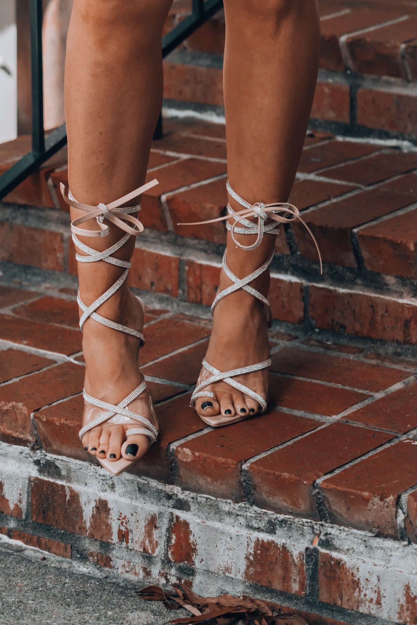 In The Nude Rhinestone Heels FINAL SALE